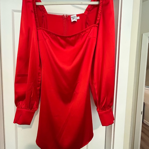 Princess Polly Red Satin Mini Dress - Picture 2 of 2